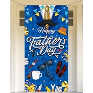 Happy Fathers Day Decorations- Fathers Day Blue Large Door Cover Banner Decoration for Happy Father 