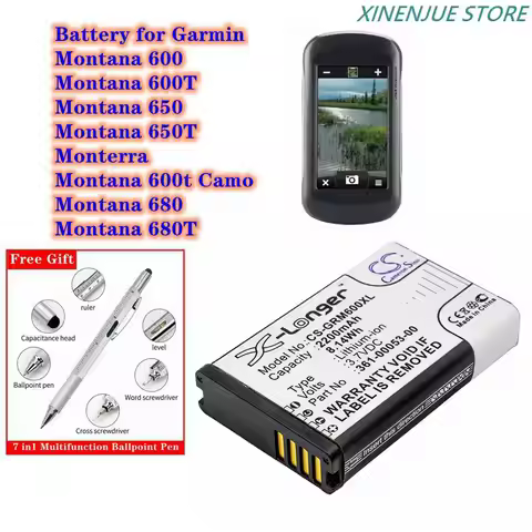 GPS Battery 361-00053-00,010-11599-00 for Garmin Montana 600,650,650T,600T,Camo,680,680T,Alpha 300i,