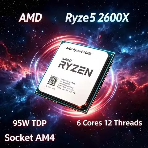 AMD Ryzen 5 2600X R5 2600X 6 Core 12 Thread Support DDR4 Compatible with AM4 Motherboard DIY Desktop