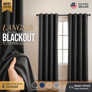 Langsir Blackout Curtain Tebal Langsir Tingkap 遮光窗帘 Full Blackout UV Protection Thermal for Bedroom 