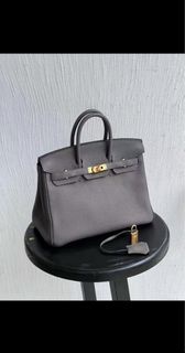 Hermès Birkin 25 Gris Meyer gold stamp U
