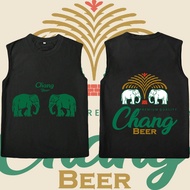 Sleeveless Printed Cotton Vest Round Neck Top Chang Beer Tanks