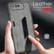 Sheepskin Leather Silicone Shockproof Case for Asus ROG Phone 6 5G Matte Textured Lens Cover Luxury Sheepskin Leather Silicone Shockproof Case Asus ROG Phone 6 5G