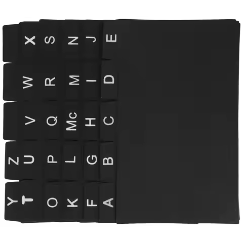30Pcs Black Index Card Dividers Plastic Tab Dividers for Bookshelf Organization Vinyl Record Classif