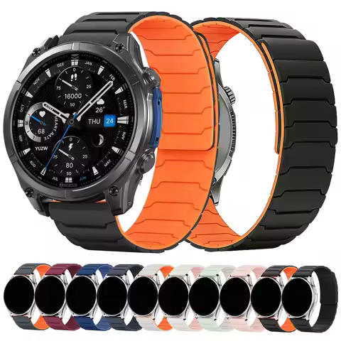 22mm Magnetic Silicone Band for Zeblaze Vibe 8 7 7Pro/Lite/Stratos 4/Btalk 3 Bracelet for Xiaomi Wat