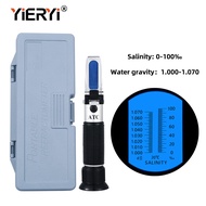 Yieryi เครื่องวัดความเค็ม ATC Salinity Meter 0-100 ‰ Salinity Refractometer ของเหลว น้ำเกลือ น้ำทะเล