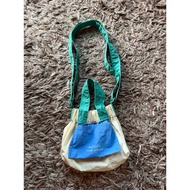BEYOND THE VINES BTV - Colourblock Micro Dumpling Bag - CREAM/BLUE