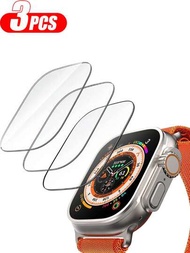 1-5入組水凝膠螢幕保護貼適用於 Apple Watch 40mm 38mm 41mm 42mm 44mm 45mm,適用於 Apple Watch 螢幕保護貼,適用於系列 9 8 Se 7 6 5 4 3 2 1 的 Apple Watch 配件