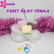 Beginner Knitting Package Polycherry Yarn Polyester/ - Crochet Starter Kit Knitting Tutor Set