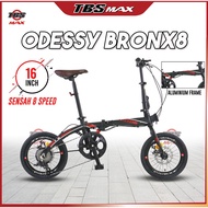ODESSY BronX8 16" 8 Speed ALUMINUM Folding Bike / Basikal Lipat / Foldable Bike / Basikal Lipat