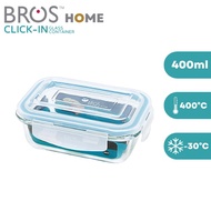 Bros Home "Click-In" Glass Container - Rectangle 400ML