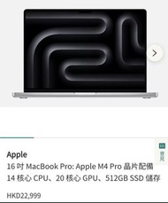 全新未開封APPLE MacBook Pro 16吋(M4)