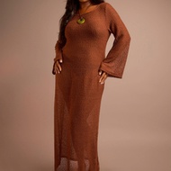 Plus Size Textured Crochet Fine Knit ชายหาด Cover Up Sexy Elegant ชายหาด Club Swim Beachwear Ibiza T