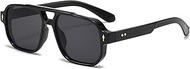 Retro Square Aviator Sunglasses Women Men Fashion Rectangle Sun Glasses 70s Classic Vintage Shades
