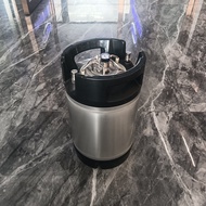 New 10L/19L Beer Keg Barrel with Pressure Gauge Cap 304 Stainless Steel Home Brewing Barrel Rubber H