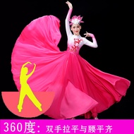 Váy Xòe Cổ Điển Mới Váy Biểu Diễn Khiêu Vũ Mở Màn Đầm Lụa Đỏ Trong Đèn Đầm Biểu Diễn Dân Tộc Trang P