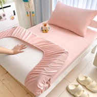 1pc Solid Color Fitted Sheet, Mattress Protector, Mattress Cover For Bed, Soft And Breathable, For A