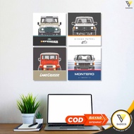 FOMEX PAINTING ️Poster Kayu Kanvas JEEP DEFENDER Pajangan Hiasan Dinding Kamar Ukuran 20x20 - 20x28 
