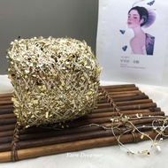 Small Butterfly Sequin Yarn Fancy yarn DIY Crochet yarn Knitting yarn Gold yarn