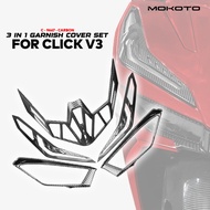 MOKOTO HONDA CLICK V3 3IN1 GARNISH SET COVER HEADLIGHT TAIL LIGHT LINING COVER FOR HONDA CLICK V3