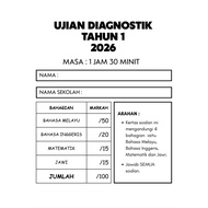 [Printed | Hard Copy] Ujian Diagnostik Tahun 1 | Latihan Ujian Tahun 1 | 2 Set Soalan
