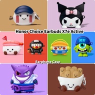 READY STOCK!For Honor Choice Earbuds X7e Active Case Casing Soft Silicone Earphone Case Anime Cartoo