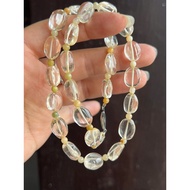 Natural yellow marble necklace in the shape of melon seeds, 12-13 mm wide, 9-10 mm in high, small in