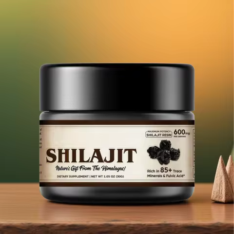 Shilajit Pure Himalayan 600mg Organic Shilajit Resin Ointment - 85+ Trace Minerals & Fulvic Acid for