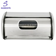 Bread Storage Container Bread Box Bread Holder with Small Window Iron Bread Bin for Kitchen Countert