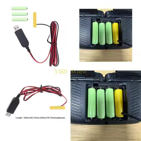 K32C Universal USB to 6V AAA Virtual Battery Elimination Cable Cord Converter Wire