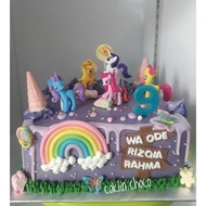 terlaris kue ulang tahun little pony / kue ultah kuda pony / kue ultah - 18x18 brownies