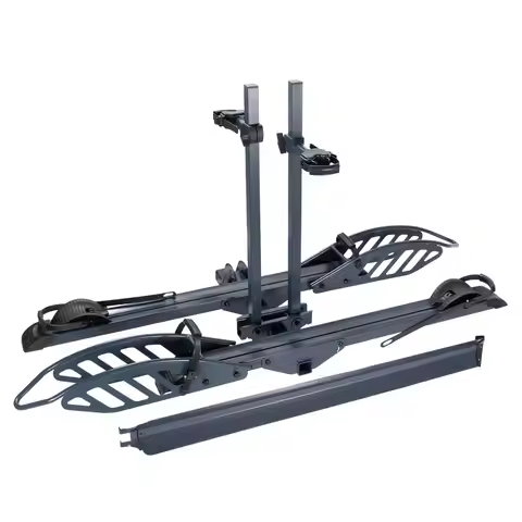 CyberRack E2 Hitch 2 E-Bike Rack with Ramp,200 lbs Capacity Electric Bike Carrier Foldable Platform 