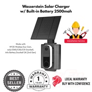 Wasserstein Solar Charger wBuilt-in Battery 2500mah, WYZE Wireless Duo Cam, eufy E340/C30/C31, Arlo 