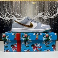 包順豐 👟 實拍 Sean Cliver x Nike SB Dunk Low Pro QS Holiday Special 白藍金 藍色情人節 冰雪奇緣 Size：36 36.5 37.5 38 3