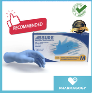 ASSURE Blue Soft Nitrile Powder-Free Gloves, 100 Pcs/Box [M size] Nitrile Gloves