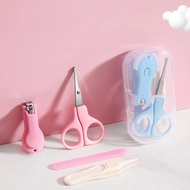 【Popular choice】 4 Pcs Set Newborn Anti-Pinch Baby Nail Clipper Children's Infant Toddler Preschooler Scissors Tweezers Sharpening