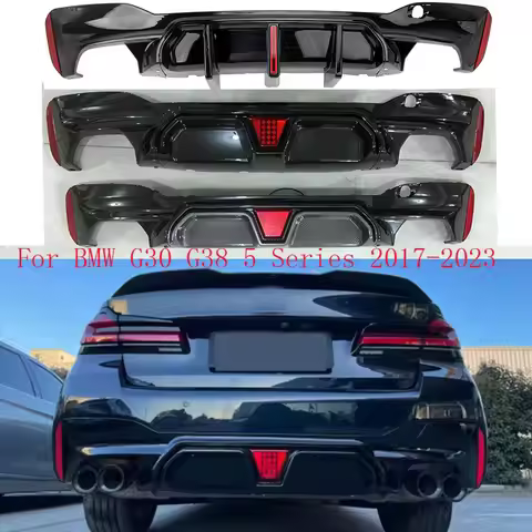Rear Bumper LED Diffuser M5 Performance CS Style M Sport Diffusor For BMW 5 Series G30 G31 G38 520i 