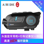 Helmet Motosikal Airide Popular Dashcam G6 Headset Interkom Tanpa Wayar Kamera Bluetooth Peranti Ser