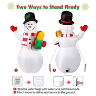 （ALLOER） Christmas Inflatable Snowman with LED Lights Fun New Year Gift Outdoor Party  Christmas Dec