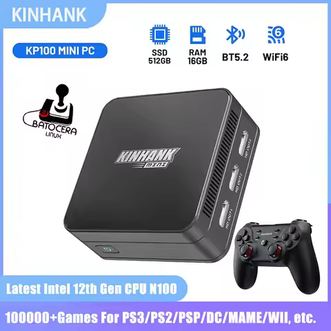 KINHANK Super Console KP100 Windows11 & Batocera 16GB DDR5 Batocera 100000+ Games 70+Emulators for S
