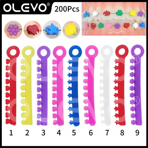 Dental Elastic Ligature Ties Orthodontic Bands Personalized Designs Colorful Star Heart flower Smile