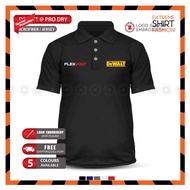 Microfiber Polo T Shirt Sulam DeWalt Flexvolt Tools Hardware Drill Home DIY Baju Lelaki Service Unif