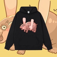 Baby Hippo Zoo Moodeng Wears Unisex Long Sleeve Hoodie 7