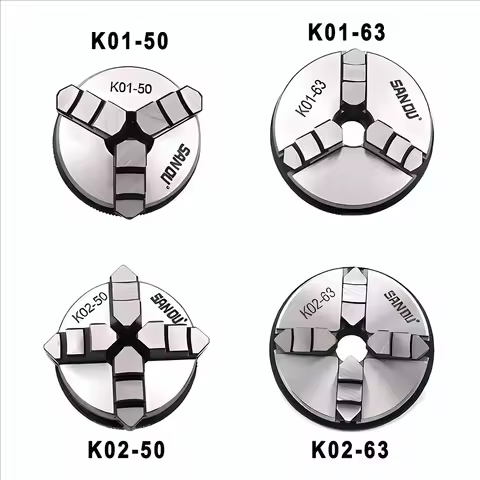 Sanou 3 Jaw/4 Jaw Self-Centering Lathe Chuck K01-50 K01-63 K02-50 K02-63 M14*1 Thread With Connectin