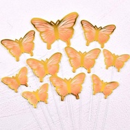 ( Qc ) Butterfly Stickers Cake Bouquet Decoration Butterfly Topper Birthday Cake Decoration Butterfl