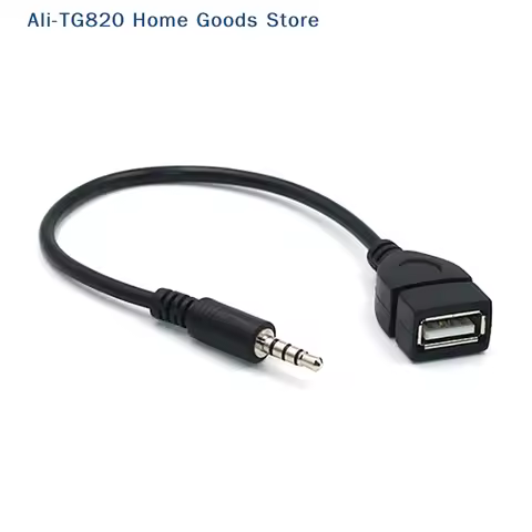 [TG820]Car MP3 Player Converter 3.5 mm Male AUX Audio Jack Plug To USB 2.0 Female Converter Cable Co