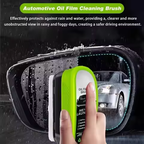 Car Glass Oil Film Remover Automotive Glass Sponge Cleaning Brush Front Inner Windshield Glass Oil F