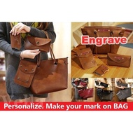 🎁 4 in 1 Set Shoulder Sling Beg CardHolder Hand Bag Zip Purse Bags Large Office Handbag Women Elegan