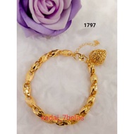 Rantai Tangan Gelang Dewasa SIPUT SINGLE LOVE cop 916 EMAS KOREA Bracelet MURAH