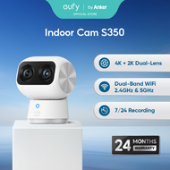 eufy Security Indoor Cam S350 Dual Cameras 4K UHD Resolution Security Camera with 8× Zoom and 360° P